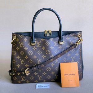 Louis Vuitton Pallas MM Monogram Black Top Handle